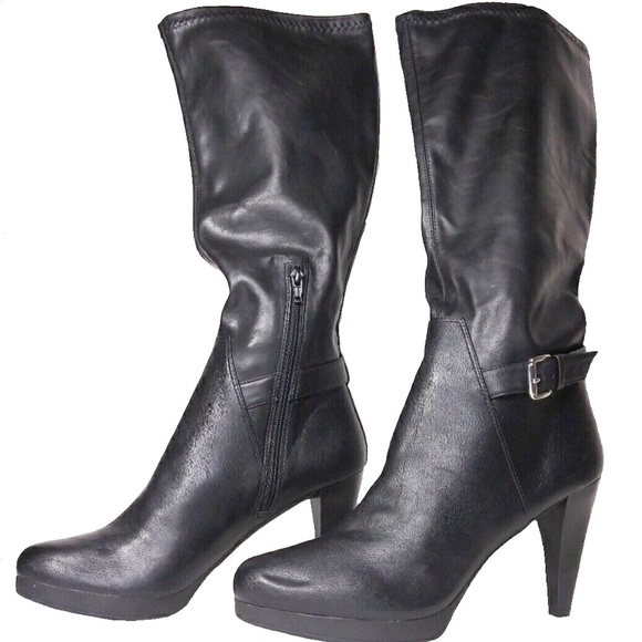 Nine West [10] Navita Black Heel Boots - Picture 4 of 8